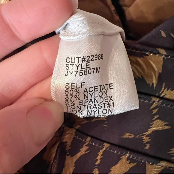 Tadashi Shoji Collection Brown Animal Print Cap Sleeve Mini Dress,Women’s Size 4 - Picture 11 of 12